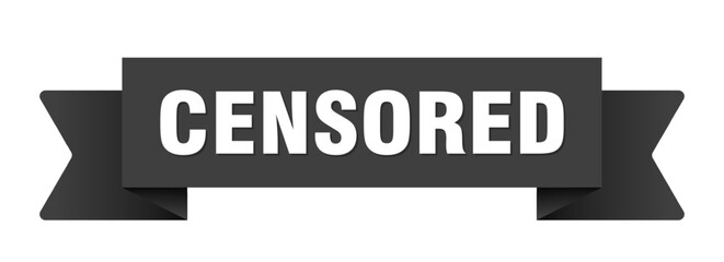 censored ribbon isolated on transparent background. censored ribbon