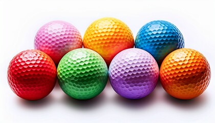 Fototapeta premium colorful golf balls on a white background