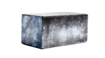 Concrete block isolated on transparent background