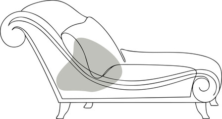 Elegant chaise lounge with grey cushion furniture seating