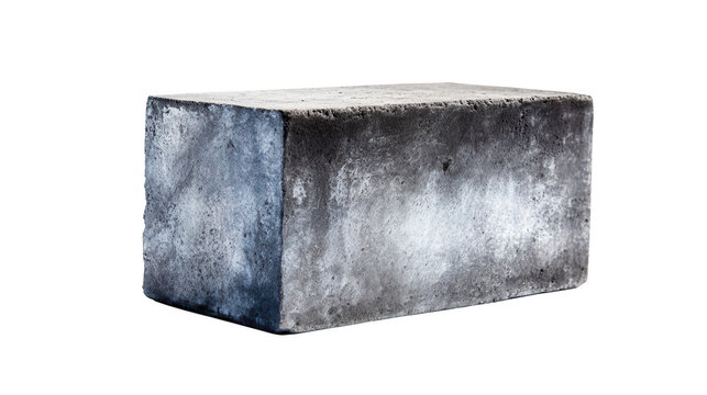 Concrete block isolated on transparent background