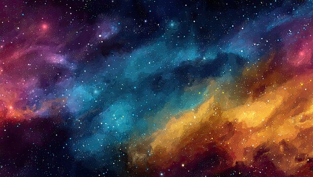 Colorful swirling nebula in space