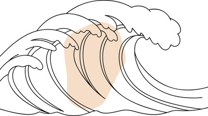 Crashing ocean waves with abstract shape water surf