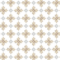 Vintage ornament of beautiful elements on a white background.Vector seamless pattern of beautiful vintage elements with gradient fill on a white background.