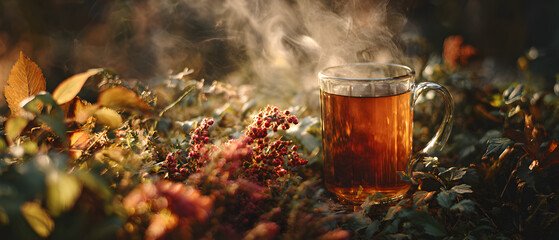 Tea in Autumn Setting