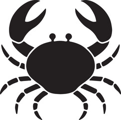 Crab silhouette vector illustration for seafood concept, marine design, and ocean art.