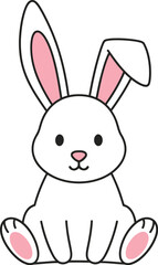 Obraz premium Bunny rabbit cartoon animal cute illustration easter spring pet mammal adorable gray