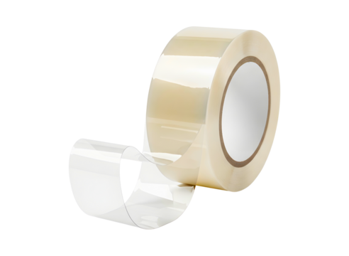 Roll of clear adhesive tape isolated on transparent background