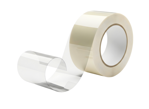 Roll of clear adhesive tape isolated on transparent background