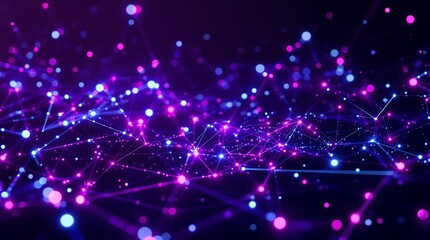 Abstract futuristic technology background with glowing particles and connecting lines design