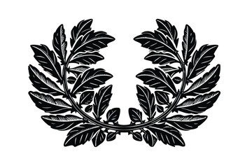 Engraving Style Laurel Wreath Vector Set for Awards and Emblems