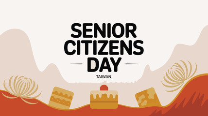Senior Citizens Day Double Ninth Day Taiwan Vector Illustration with Autumn Theme