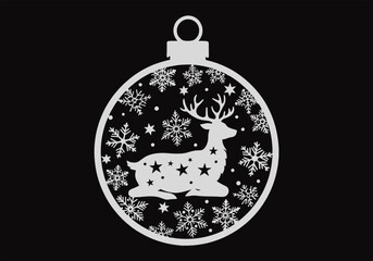 Christmas, Holiday, Festive, Winter, Ornament, Reindeer, Star, Snowflake, Circle, Decoration, Celebration, Season, Silhouette, Vector, Illustration, Artwork, Symbol, Icon, Design, Pattern, Style