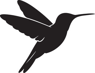Obraz premium Black hummingbird in flight silhouette flying