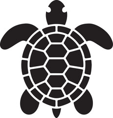 Obraz premium Black turtle silhouette white animal