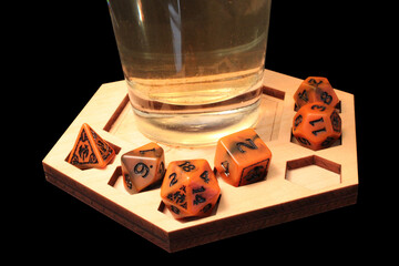 Orange Dice on Coaster 02