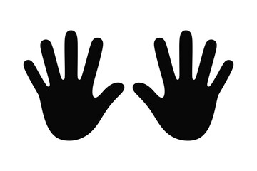 Two black hand silhouettes facing forward