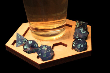 Blue Dice on Coaster 01