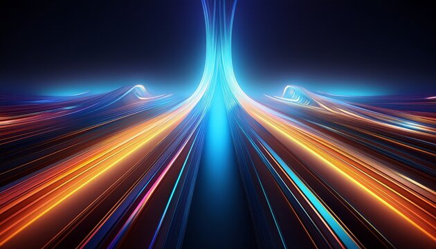 abstract 3d background glowing trails