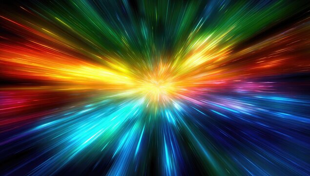 Radiant burst of vibrant colors radiating outwards