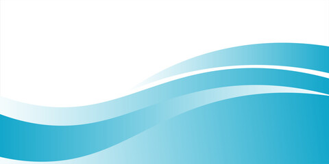 Naklejka premium Blue and white business wave banner background. vector