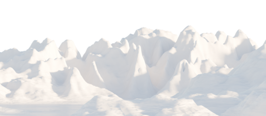 Snow-Covered Hills Under a Calm Sky. 3D render.	

