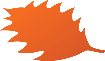 Bright orange oak leaf silhouette on a white background