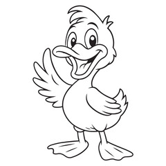 Funny duck cartoon vector