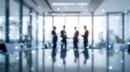 Business meeting handshake networking connection collaboration teamwork partnership success concept