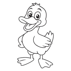 Funny duck cartoon vector