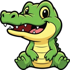 Fotobehang Dierentuin Alligator crocodile reptile cartoon animal wildlife nature predator swamp river zoo  © Aamir
