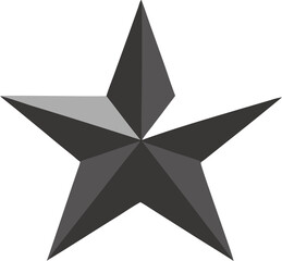 Obraz premium Geometric five pointed star shape with shading and highlights