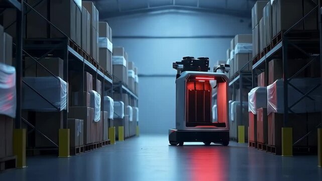 Automated guided vehicle in the storage warehouse