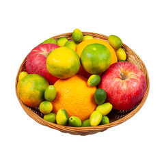 A collection of various fresh fruit placed on a white transparent background PNG image