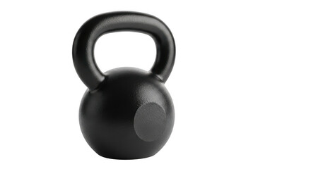 Black kettlebell isolated on transparent background