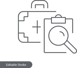 Medical Research Vector Icon, Isolated on Transparent Background, Editable Stroke