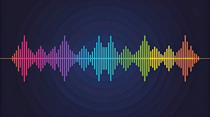 Digital music equalizer waveform vector illustration background with blue frequency spectrum and technology line chart design