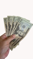 American or US dollars in form of a bunch of fifty and twenty dollar bills - money in the USA