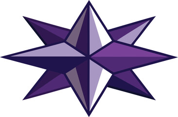 Fototapeta premium Eight pointed purple starburst geometric design