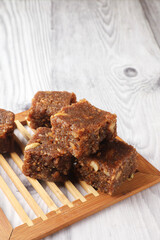 Indian traditional Karupatti (Palm Jaggery) Coconut Burfi