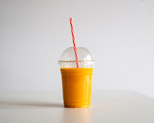 Refreshing mango smoothie with vibrant color ready to enjoy for a healthy start to your day on white background