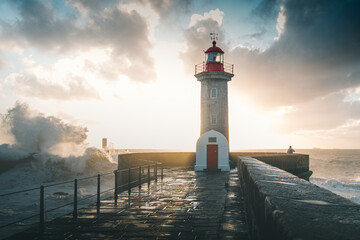 lighthouse at sunset