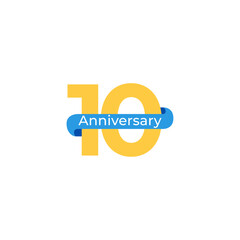 10 years anniversary celebrations logo concept