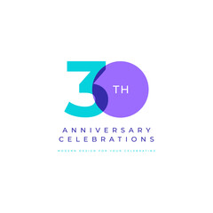 30 years anniversary celebrations logo concept
