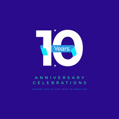 10 years anniversary celebrations logo concept