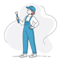 cartoon businessman holding microphone and wine glass with question mark