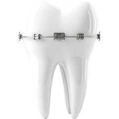 Close-Up of Tooth with Braces