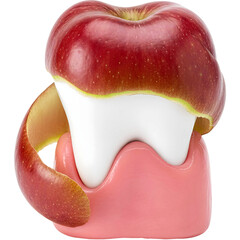 Apple peel wrapped teeth, peeled