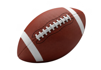 Classic brown american football isolated on transparent background, symbolizing teamwork, competition, and the thrill of the game, a symbol of american sport