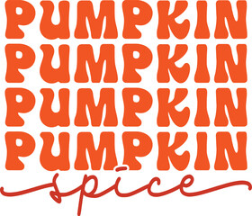 Pumpkin Spice Fall autumn typography clip art design on plain white transparent isolated background for card, shirt, hoodie, sweatshirt, apparel, tag, mug, icon, poster or badge
